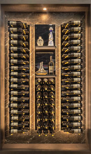 Recreate the Look: The Golden Glow Wine Wall - A Wine Storage Solution for Small Spaces