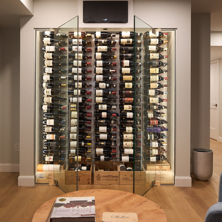 69. Triple‑Depth Wine Peg Cellar