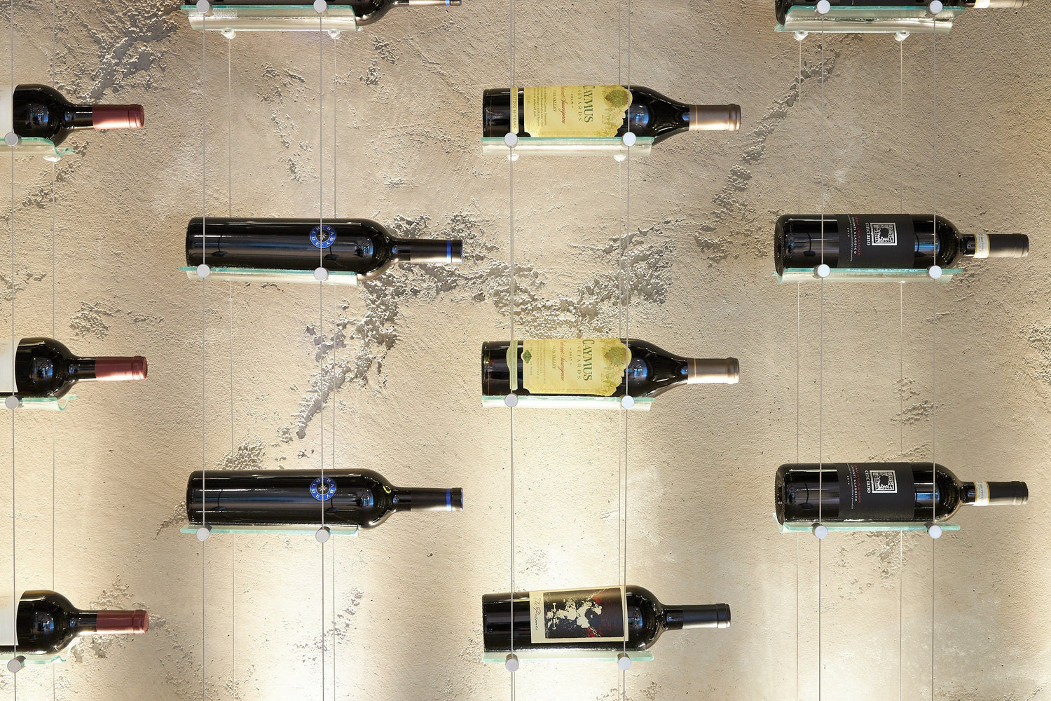 Floating Wine Racks | Cable & Glass – Blue Grouse Wine Cellars