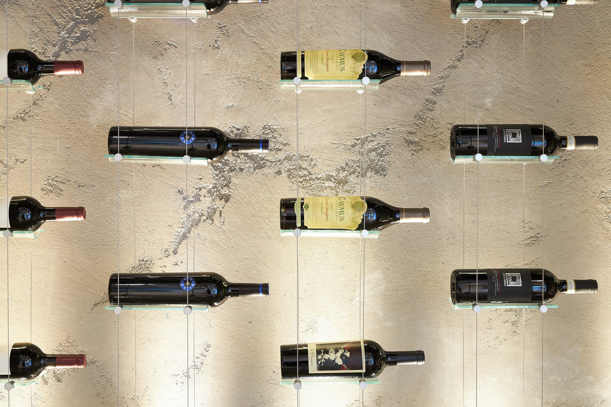 Floating Wine Racks | Cable & Glass – Blue Grouse Wine Cellars