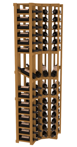 Elementcollection 4 Column Corner Display Row Wood Wine Rack Oak Stained