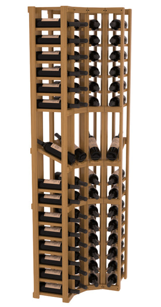 Elementcollection 4 Column Corner Display Row Wood Wine Rack Oak Stained