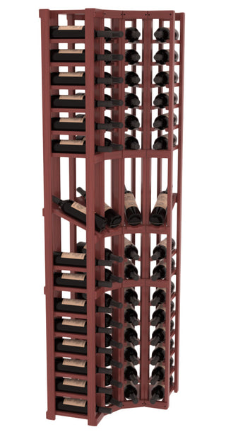 Elementcollection 4 Column Corner Display Row Wood Wine Rack Cherry Stained