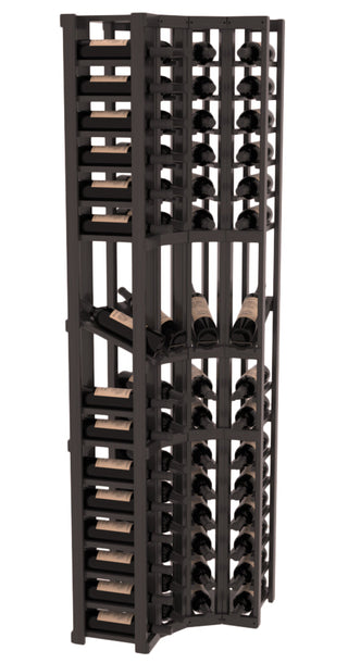 Elementcollection 4 Column Corner Display Row Wood Wine Rack Black Stained