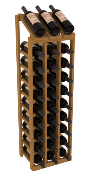 Elementcollection 3 Column 10 Bottle Display Wood Wine Rack Oak Stained