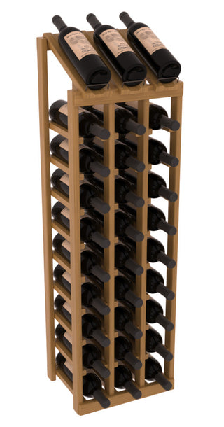 Elementcollection 3 Column 10 Bottle Display Wood Wine Rack Oak Stained