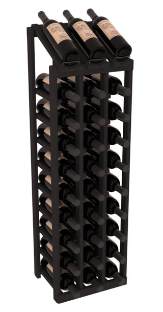 Elementcollection 3 Column 10 Bottle Display Wood Wine Rack Black Stained