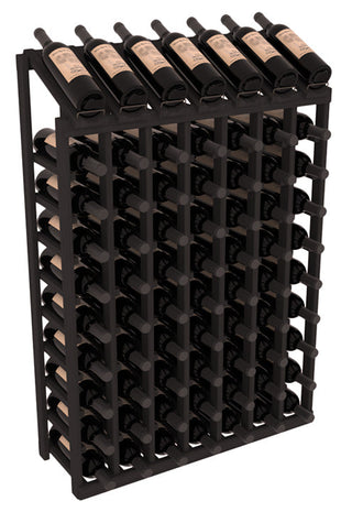 Elementcollection 7 Column 10 Bottle Display Wood Wine Rack Black Stained