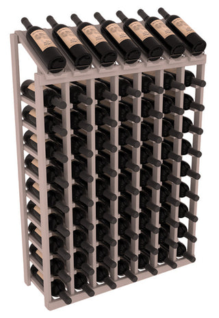 Elementcollection 7 Column 10 Bottle Display Wood Wine Rack Greywash Stained