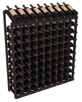 Elementcollection 9 Column 10 Bottle Display Wood Wine Rack Black Stained
