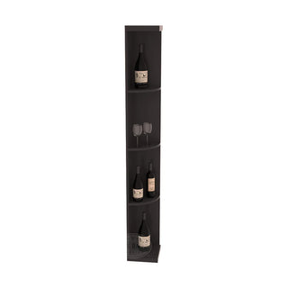 Elementcollection Quarter Round Display Wood Wine Rack Black Stained