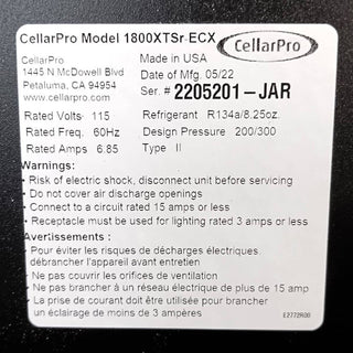 1800XTSr Cooling Unit by CellarPro Cooling Systems