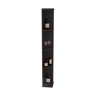 Elementcollection Quarter Round Display Wood Wine Rack Black Stained