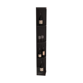 Elementcollection Quarter Round Display Wood Wine Rack Greywash Stained