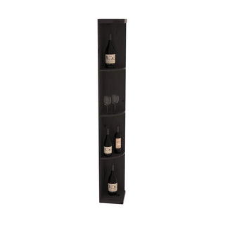 Elementcollection Quarter Round Display Wood Wine Rack Greywash Stained