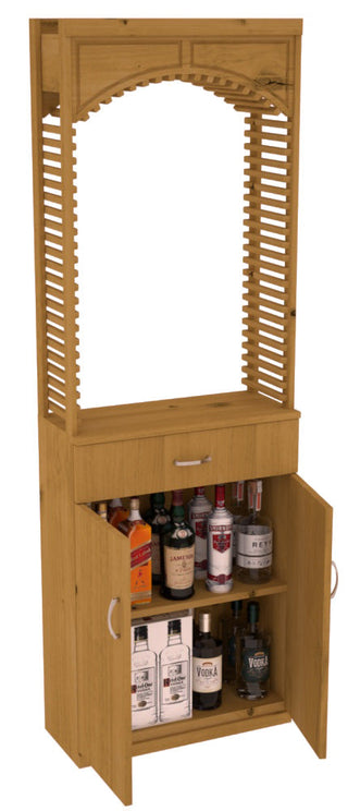 Elementcollection 26Ft Liquor Cellar Arch Base Cabinet Solid Top Combo Oak Stained