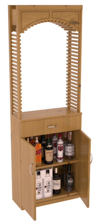 Elementcollection 26Ft Liquor Cellar Arch Base Cabinet Solid Top Combo Oak Stained