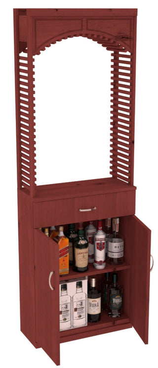 Elementcollection 26Ft Liquor Cellar Arch Base Cabinet Solid Top Combo Cherry Stained