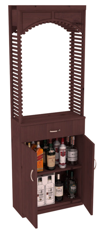 Elementcollection 35Ft Liquor Cellar Arch Case Bin Solid Top Combo Walnut Stained