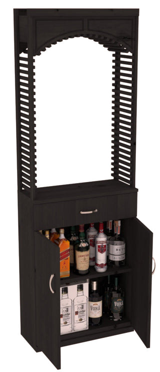 Elementcollection 35Ft Liquor Cellar Arch Case Bin Solid Top Combo Black Stained