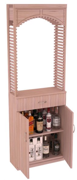 Elementcollection 26Ft Liquor Cellar Arch Base Cabinet Solid Top Combo Unstained Element Collection