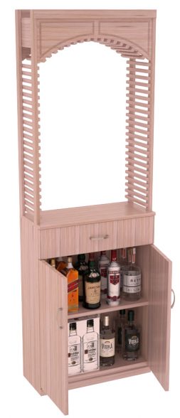 Elementcollection 26Ft Liquor Cellar Arch Base Cabinet Solid Top Combo Unstained
