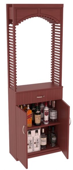 Elementcollection 26Ft Liquor Cellar Arch Base Cabinet Solid Top Combo Cherry Stained