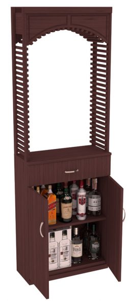 Elementcollection 26Ft Liquor Cellar Arch Base Cabinet Solid Top Combo Walnut Stained