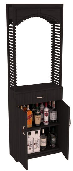 Elementcollection 26Ft Liquor Cellar Arch Base Cabinet Solid Top Combo Black Stained