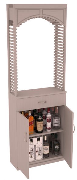 Elementcollection 26Ft Liquor Cellar Arch Base Cabinet Solid Top Combo Greywash Stained