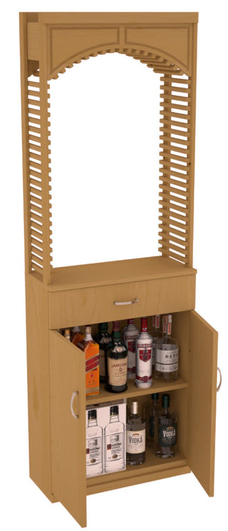 Elementcollection 35Ft Liquor Cellar Arch Case Bin Solid Top Combo Oak Stained