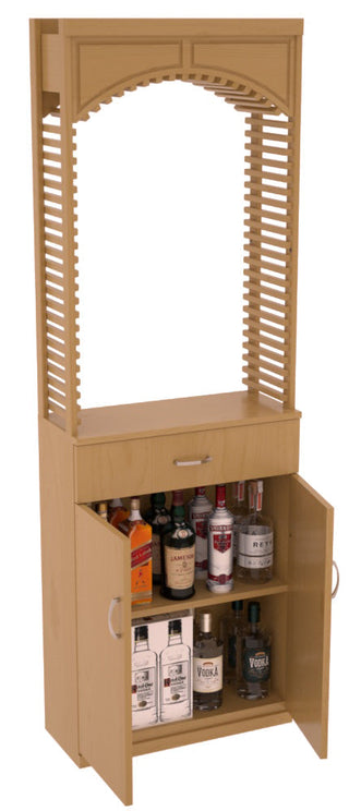 Elementcollection 35Ft Liquor Cellar Arch Case Bin Solid Top Combo Oak Stained