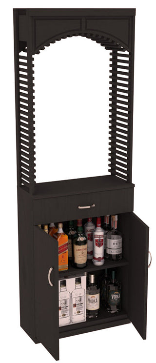 Elementcollection 26Ft Liquor Cellar Arch Base Cabinet Solid Top Combo Black Stained