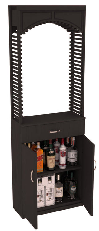 Elementcollection 35Ft Liquor Cellar Arch Case Bin Solid Top Combo Black Stained