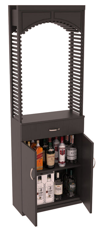 Elementcollection 26Ft Liquor Cellar Arch Base Cabinet Solid Top Combo Black Stained
