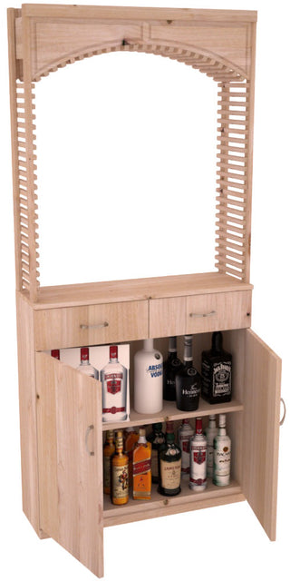 Elementcollection 35Ft Liquor Cellar Arch Base Cabinet Solid Top Combo Unstained