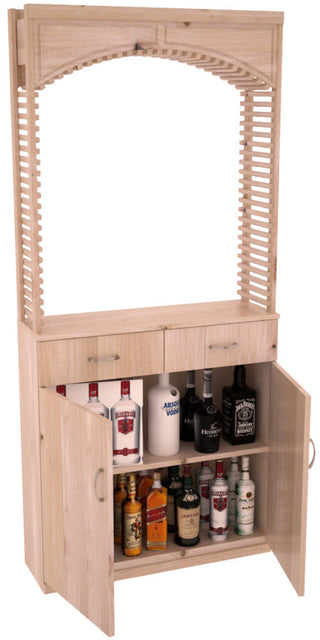 Elementcollection 35Ft Liquor Cellar Arch Base Cabinet Solid Top Combo Unstained