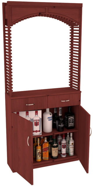 Elementcollection 35Ft Liquor Cellar Arch Base Cabinet Solid Top Combo Cherry Stained
