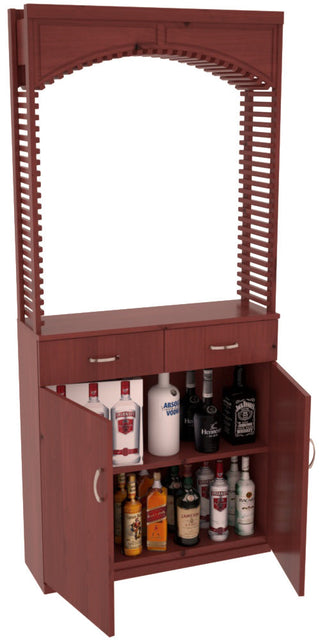 Elementcollection 35Ft Liquor Cellar Arch Base Cabinet Solid Top Combo Cherry Stained