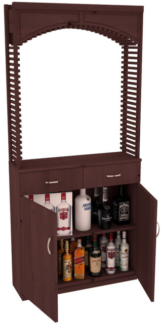 Elementcollection 35Ft Liquor Cellar Arch Base Cabinet Solid Top Combo Walnut Stained