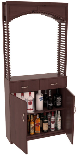 Elementcollection 35Ft Liquor Cellar Arch Base Cabinet Solid Top Combo Walnut Stained
