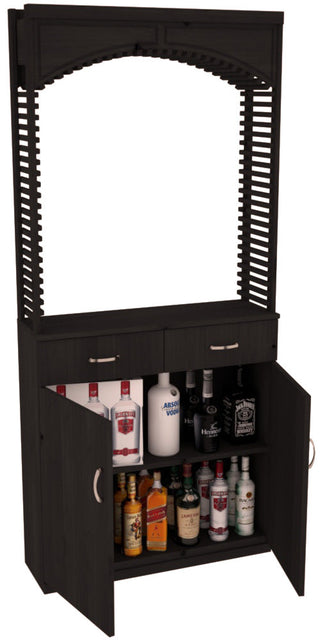 Elementcollection 35Ft Liquor Cellar Arch Base Cabinet Solid Top Combo Black Stained