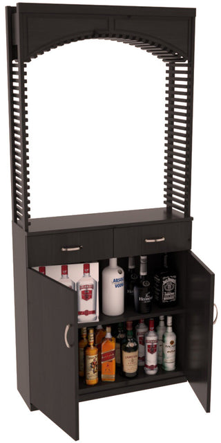 Elementcollection 35Ft Liquor Cellar Arch Base Cabinet Solid Top Combo Black Stained