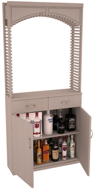 Elementcollection 35Ft Liquor Cellar Arch Base Cabinet Solid Top Combo Greywash Stained