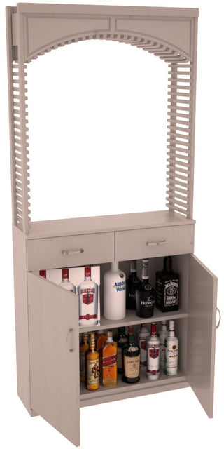 Elementcollection 35Ft Liquor Cellar Arch Base Cabinet Solid Top Combo Greywash Stained