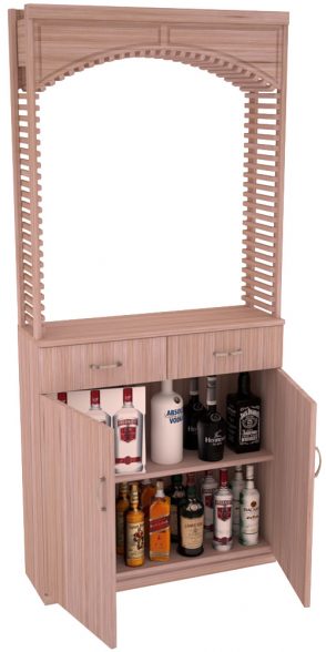 Elementcollection 35Ft Liquor Cellar Arch Base Cabinet Solid Top Combo Unstained Element Collection