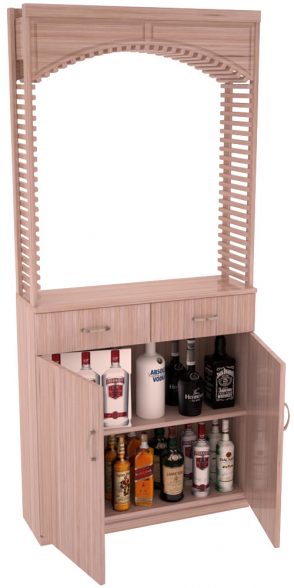 Elementcollection 35Ft Liquor Cellar Arch Base Cabinet Solid Top Combo Unstained