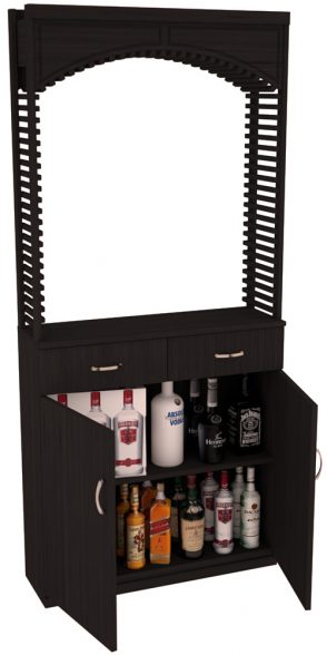 Elementcollection 35Ft Liquor Cellar Arch Base Cabinet Solid Top Combo Black Stained