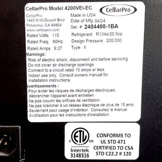 4200VEi Cooling Unit by CellarPro Cooling Systems