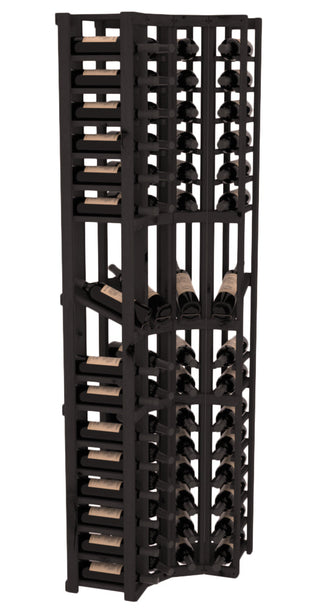 Elementcollection 4 Column Corner Display Row Wood Wine Rack Black Stained